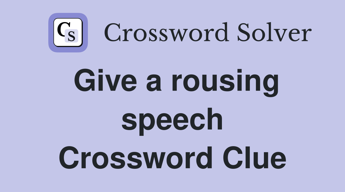 given a speech crossword clue